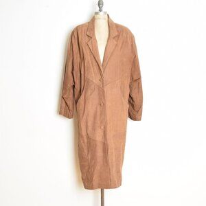 vintage 90s coat ADVENTURE BOUND Wilsons leather suede brown long jacket L XL
